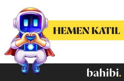 Kalp işareti yapan astronot figürü ve hemen katıl yazısı